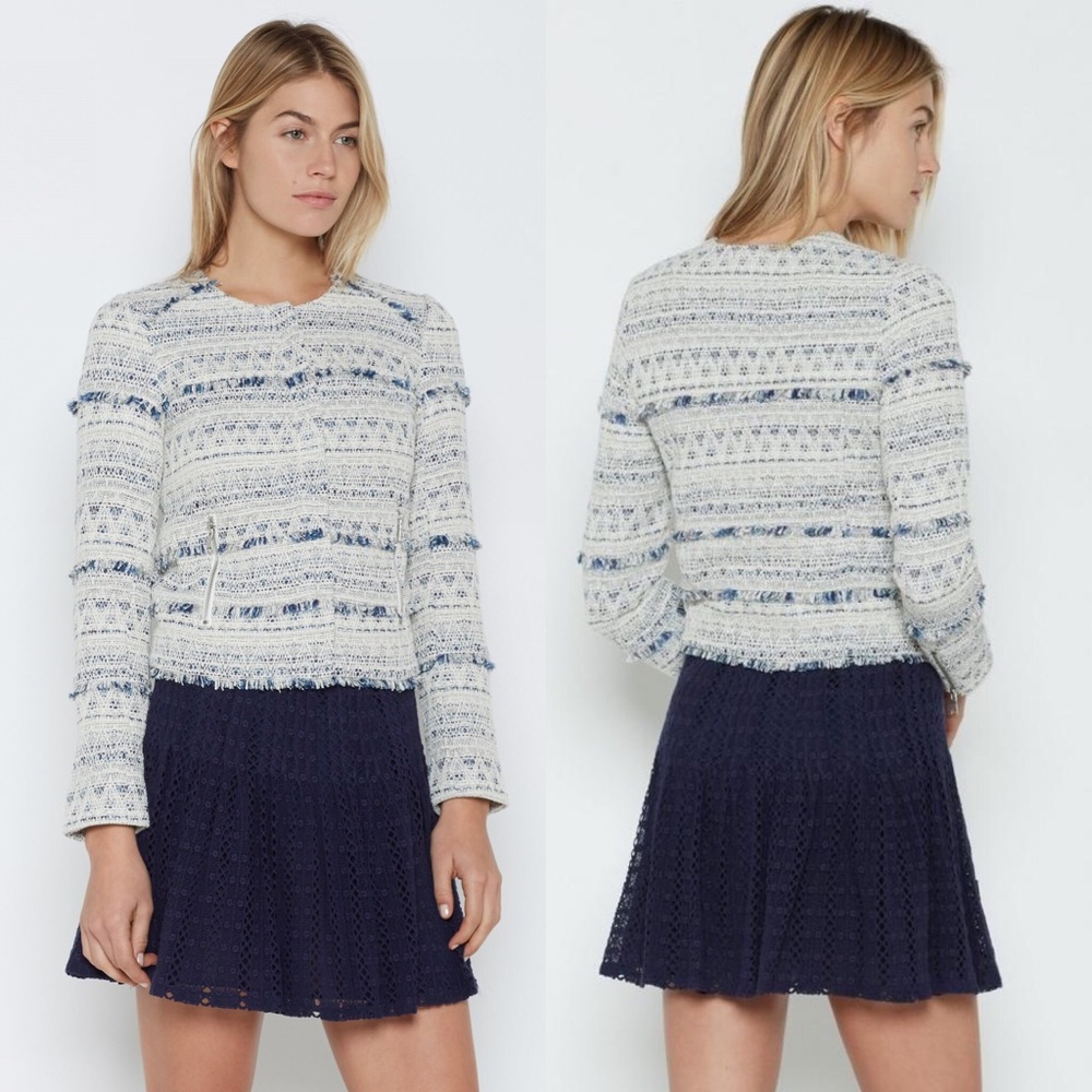 Joie Blue and White Textured Jacket